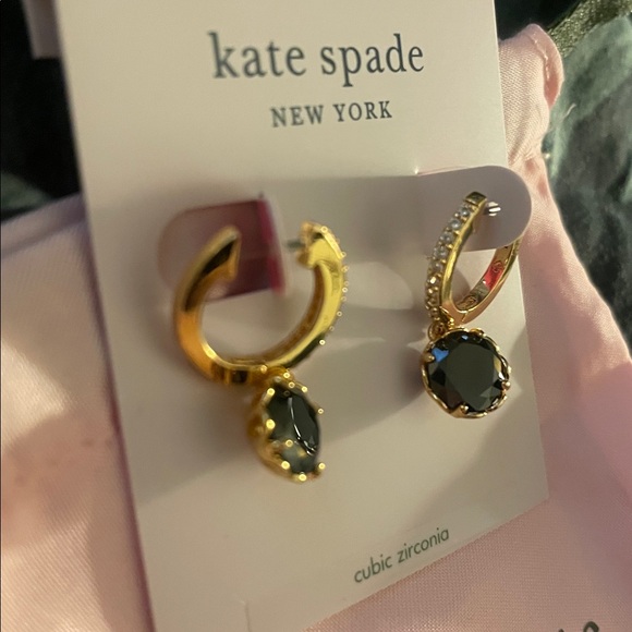 Kate Spade “That Sparkle” Pave Huggie Earrings (Jet) - Picture 5 of 6